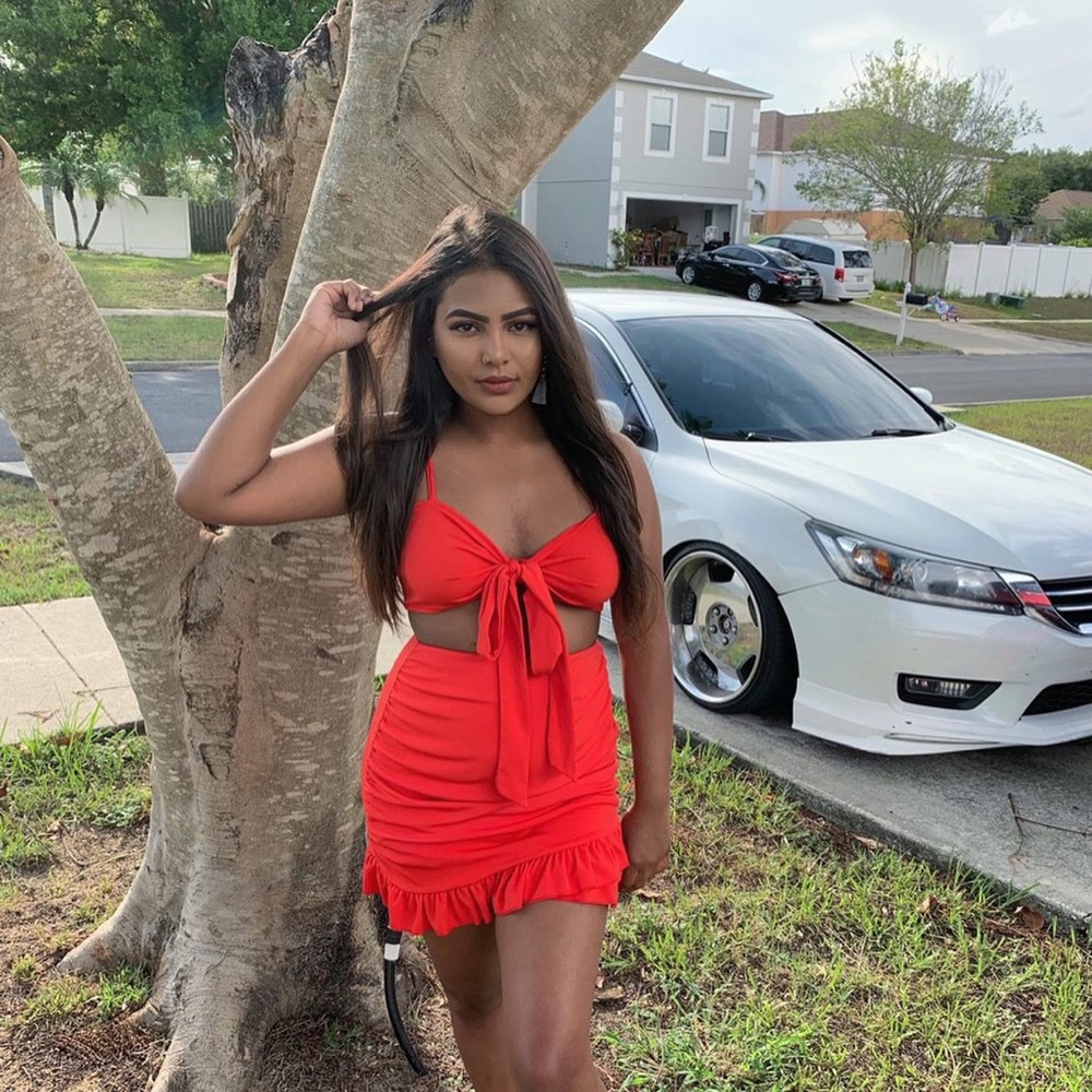 WORN ONCE RED TWO PIECE!